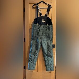 LL Bean RefrigiWear 395 Cold Weather Insulated Bib Overall Vtg 70s Script Large